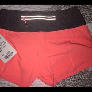 Grapefruit Orange Lululemon speed shorts Sz 2 NWT